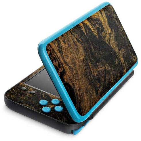 Gold and Black Marble Nintendo 2DS XL (2017) Skin